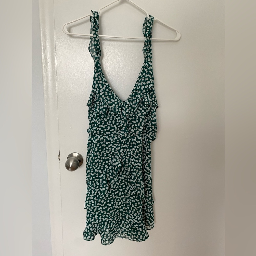 Green Polly Floral Dress
